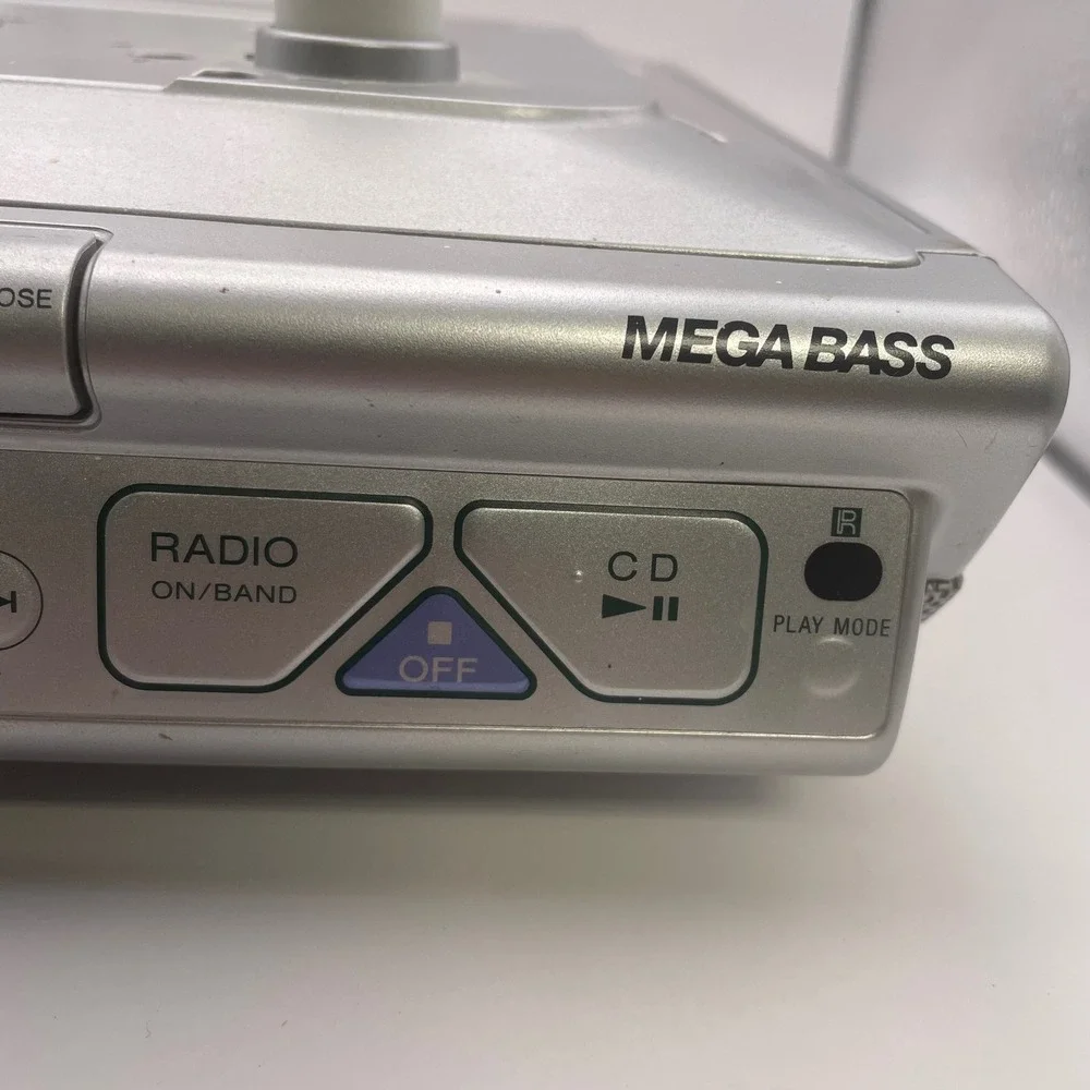 Sony ICF-CD543RM Under Cabinet CD Clock Radio Mega Bass Silver FM AM Weather